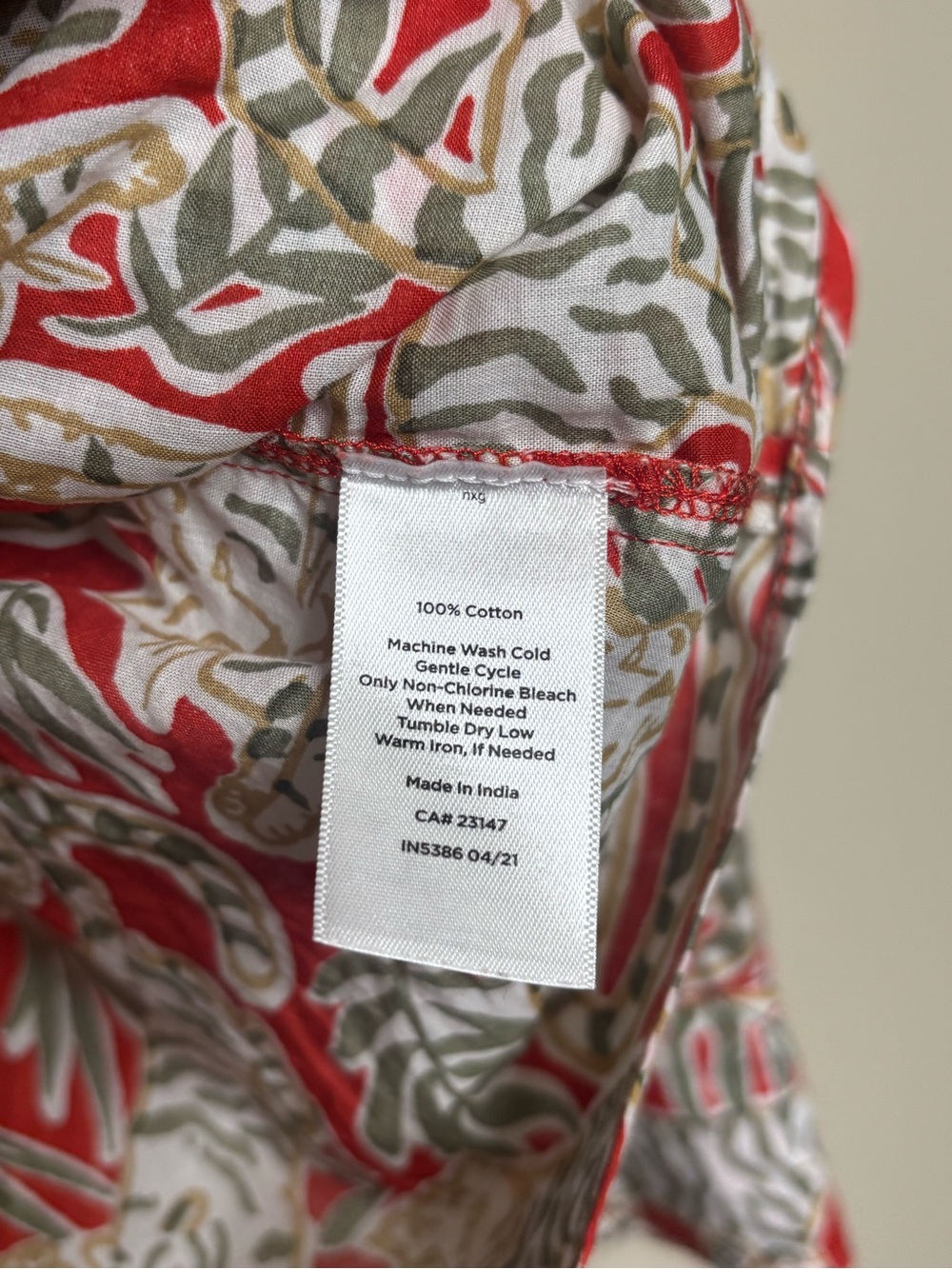 Talbots Grazing Tiger Cotton Button Front Shirt - Picture 8 of 8